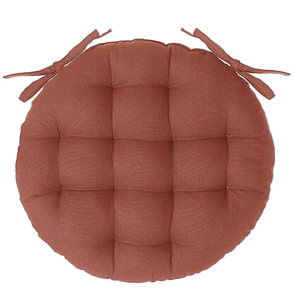 Galette de Chaise Ronde "Leana" 38cm Terracotta - Image 1