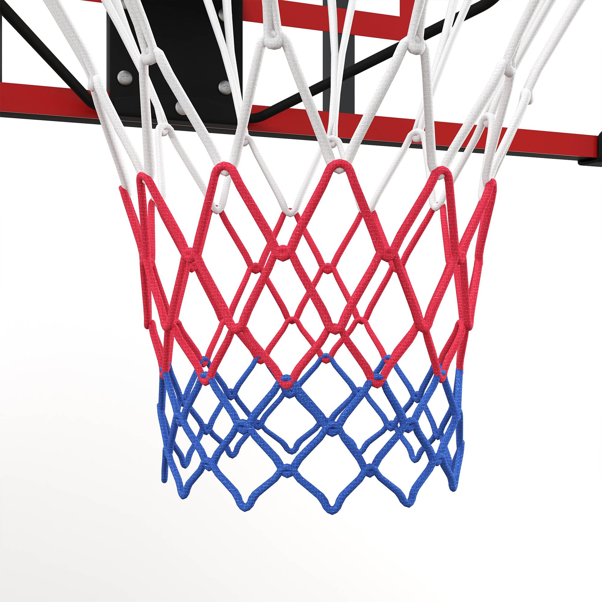 ComfortXL - Panier de basket mural acier 113 x 61 cm noir transparent rouge intérieur extérieur avec filet nylon - Image 8