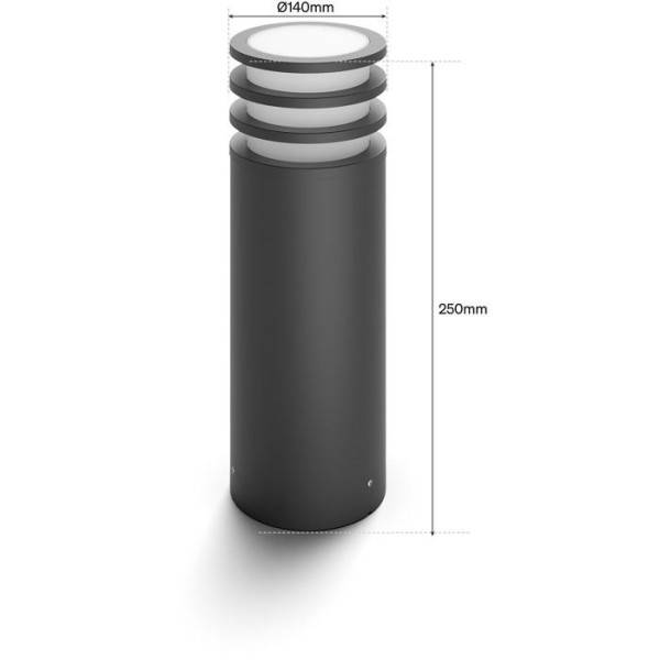 Philips - Lampe sur pied - PHILIPS HUE - Lucca - Anthracite - 1xA60 WCA - IP44 - Image 5