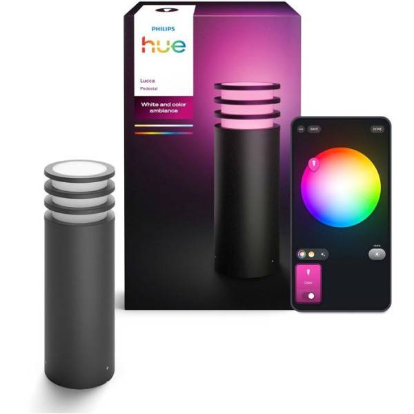 Philips - Lampe sur pied - PHILIPS HUE - Lucca - Anthracite - 1xA60 WCA - IP44 - Image 1