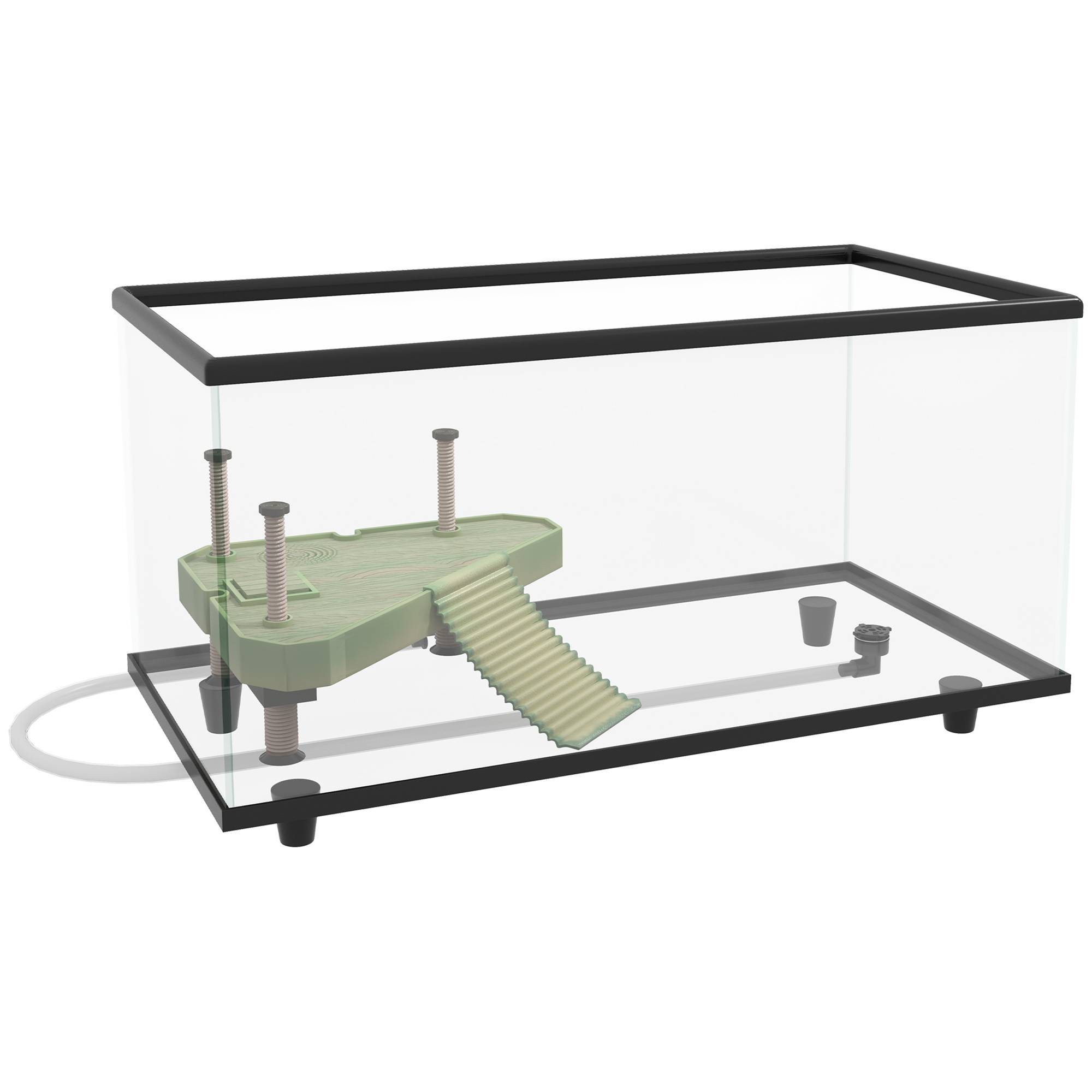 ComfortXL - Aquarium tortue 50 L verre trempé 60x30x32 cm transparent avec plateforme thermomètre - ComfortXL Outdoor Living - Image 2