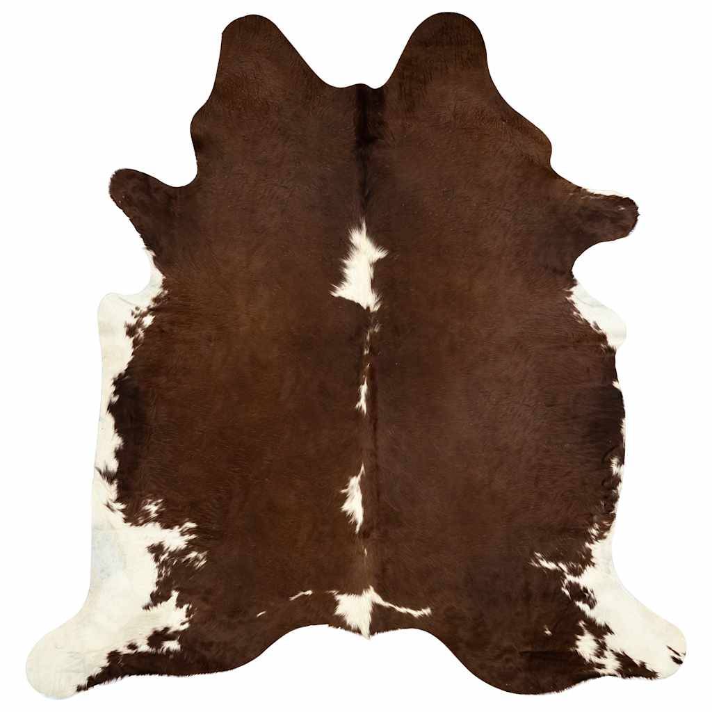 Tapis de Sol en Peau de Vache Véritable Doux et Lisse pour Décoration Rustique Marron et Blanc 150x170 cm – ComfortXL Outdoor Living - Image 6
