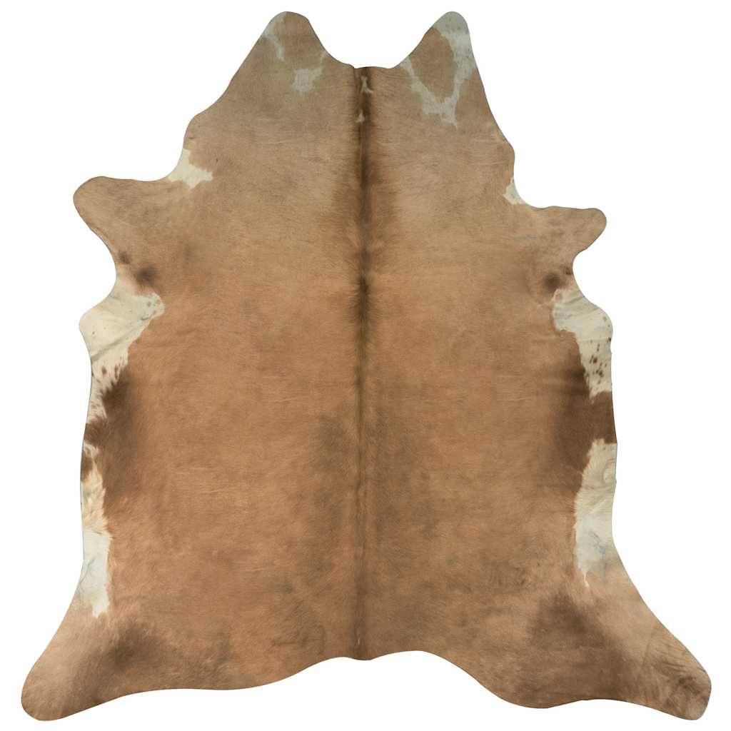 Tapis de Sol en Peau de Vache Véritable Doux et Lisse pour Décoration Rustique Marron et Blanc 150x170 cm – ComfortXL Outdoor Living - Image 5