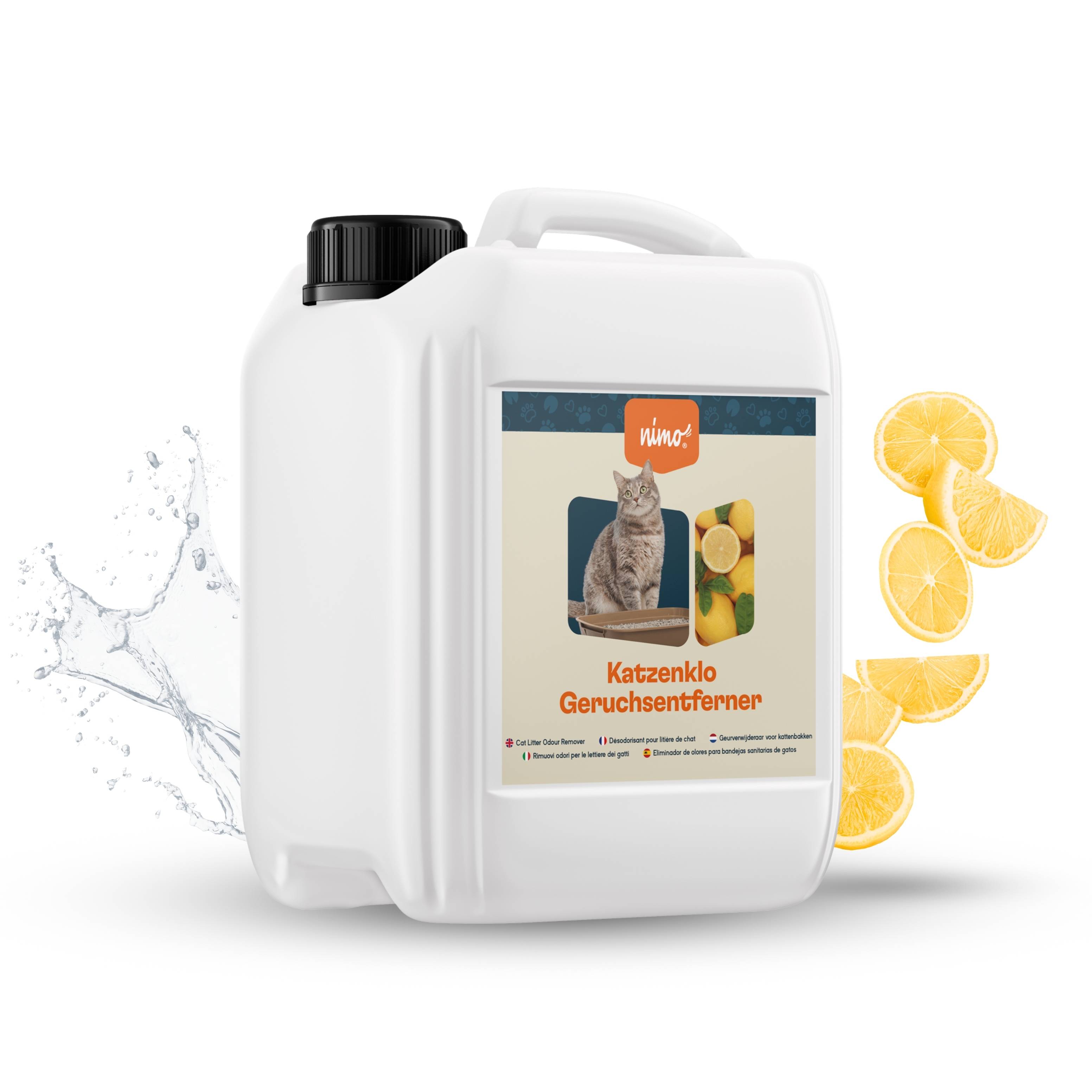 Éliminateur d'odeurs pour litière – spray neutralisant contre les odeurs et l'urine (2,5 l) | nimo
