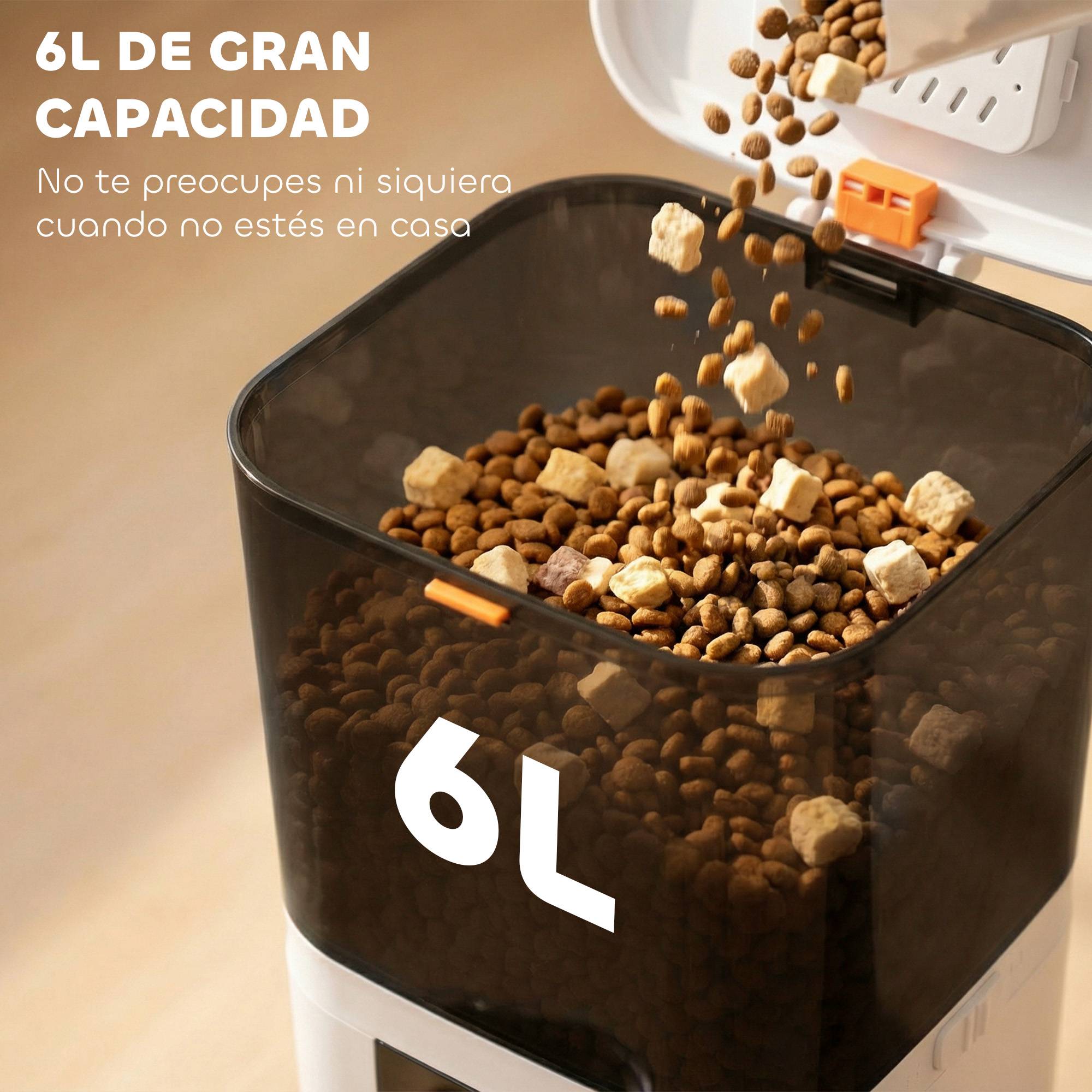 Distributeur automatique 6L WiFi 2.4G pilotage appli, 2 bols programmable 1-10 repas, enregistrement 10s, facile nettoyage - Image 7