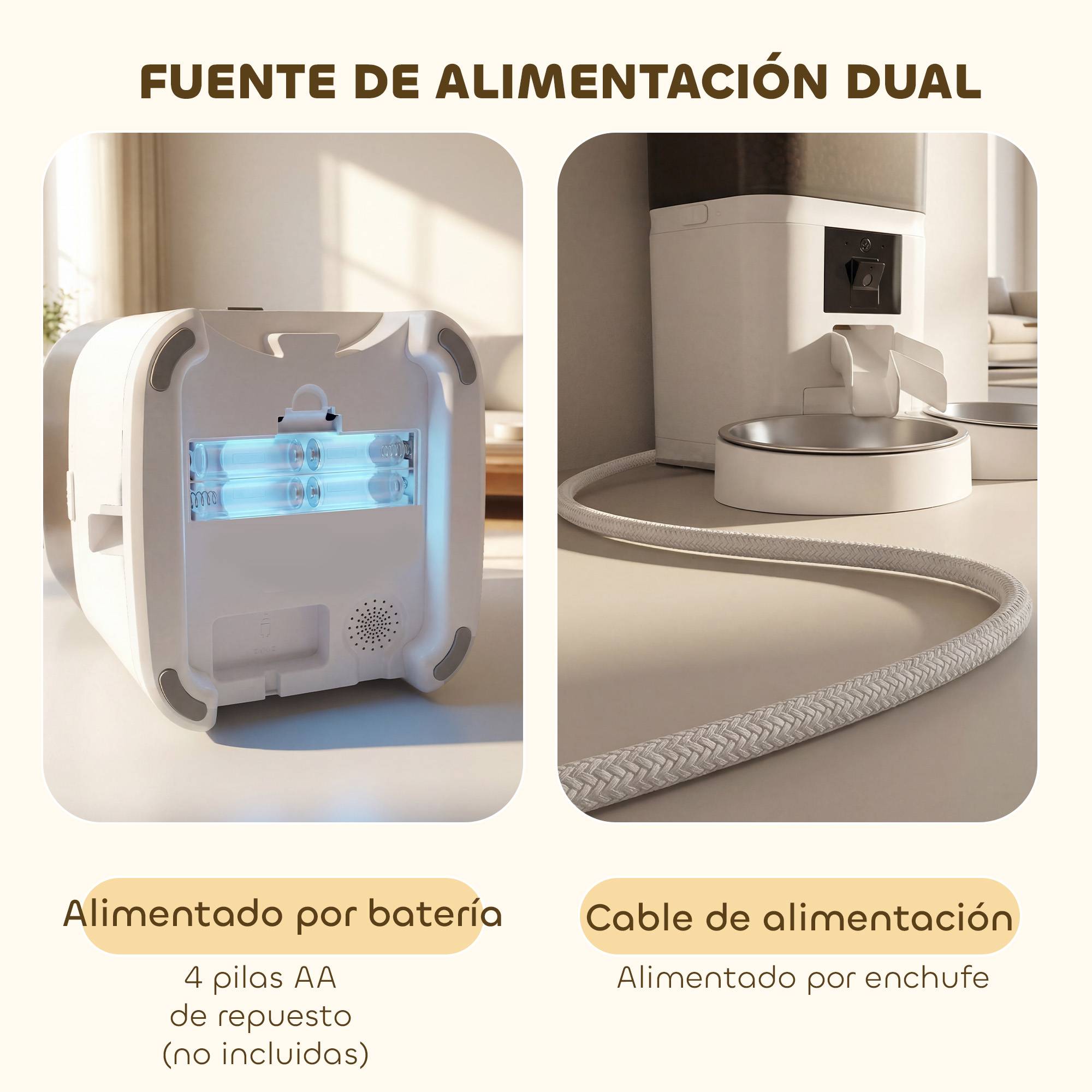 Distributeur automatique 6L WiFi 2.4G pilotage appli, 2 bols programmable 1-10 repas, enregistrement 10s, facile nettoyage - Image 10