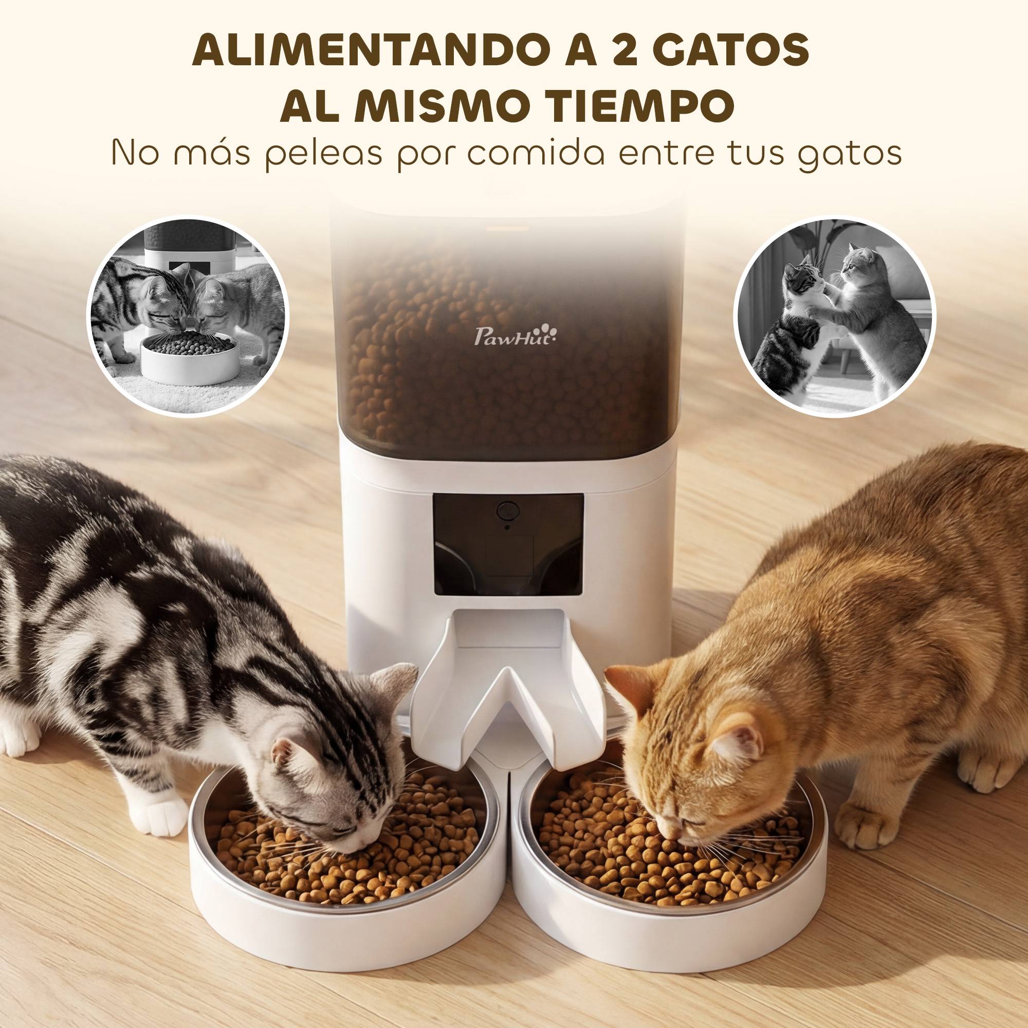 Distributeur automatique 6L WiFi 2.4G pilotage appli, 2 bols programmable 1-10 repas, enregistrement 10s, facile nettoyage - Image 8