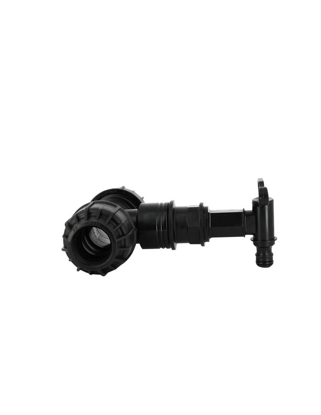 Kit couplage cuve - Raccord Té Ø32 mm + Robinet PP central - Image 2