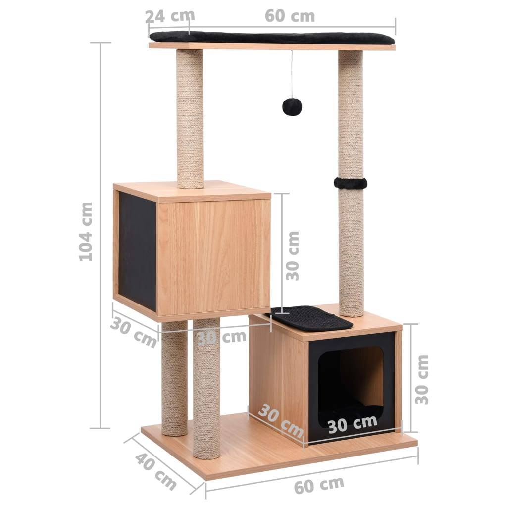 Vidaxl - Arbre à chat avec tapis à gratter en sisal 104 cm vidaXL 170924 - Image 3