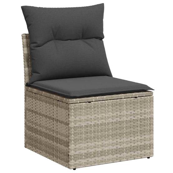 Ensemble de Canapés avec coussin 4 pcs | Canapé D'extérieur | Sofa De Jardin Gris polyrotin Maison Chic - Image 4