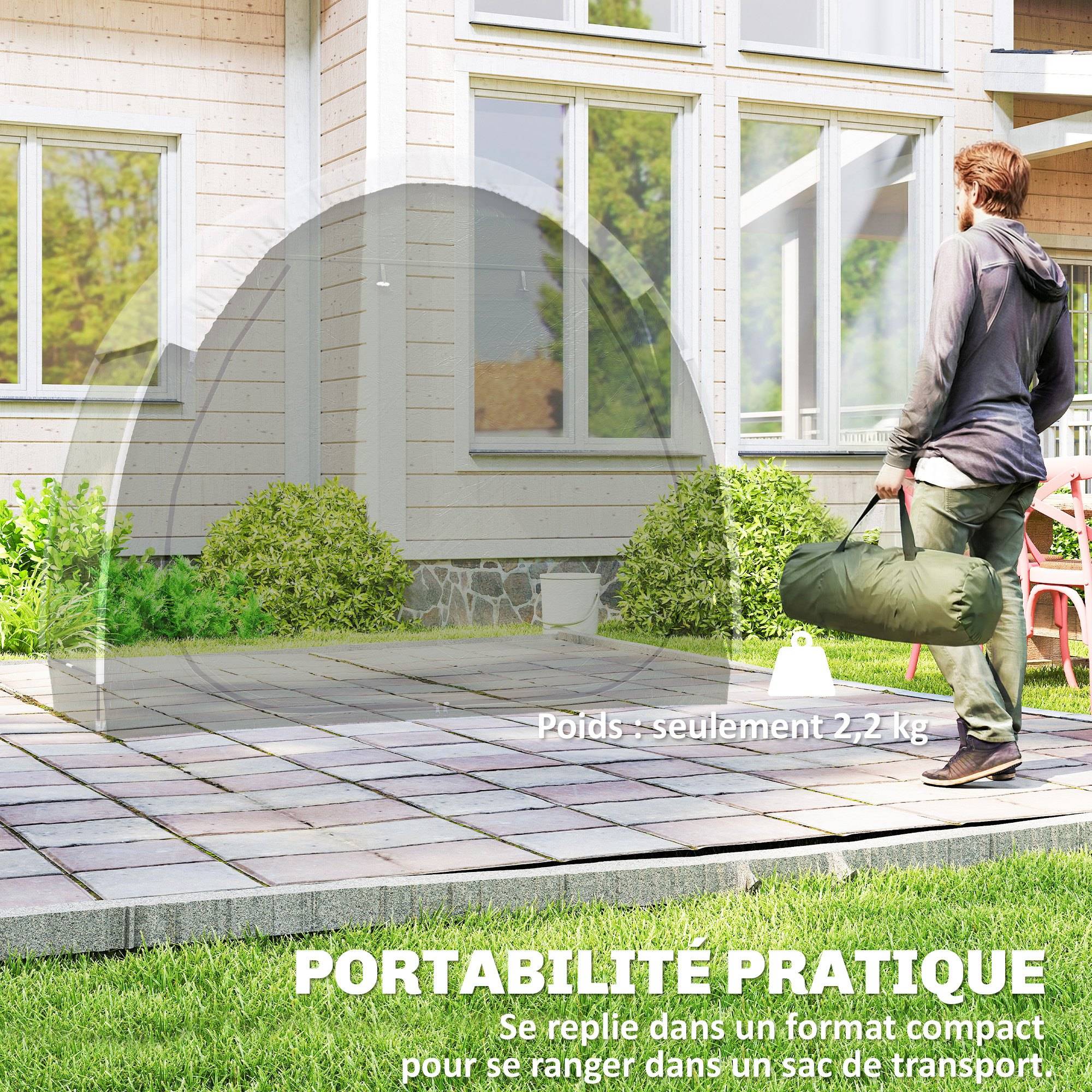 ComfortXL - Tente abri vélo portable tissu Oxford 210D jardin rangement extérieur imperméable 200x80cm vert - ComfortXL Outdoor Living - Image 9