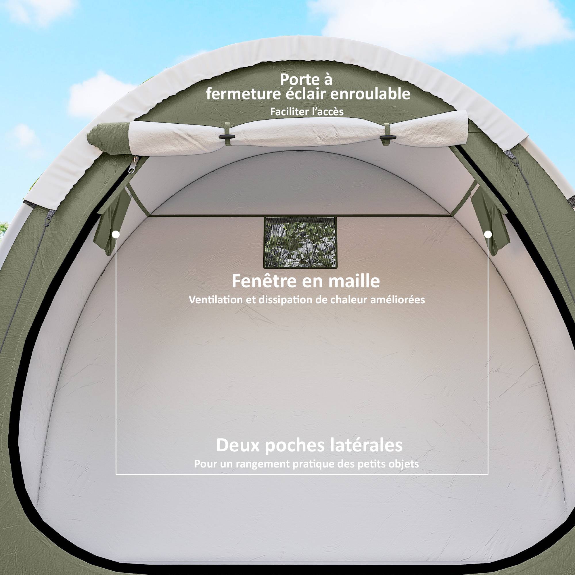 ComfortXL - Tente abri vélo portable tissu Oxford 210D jardin rangement extérieur imperméable 200x80cm vert - ComfortXL Outdoor Living - Image 8