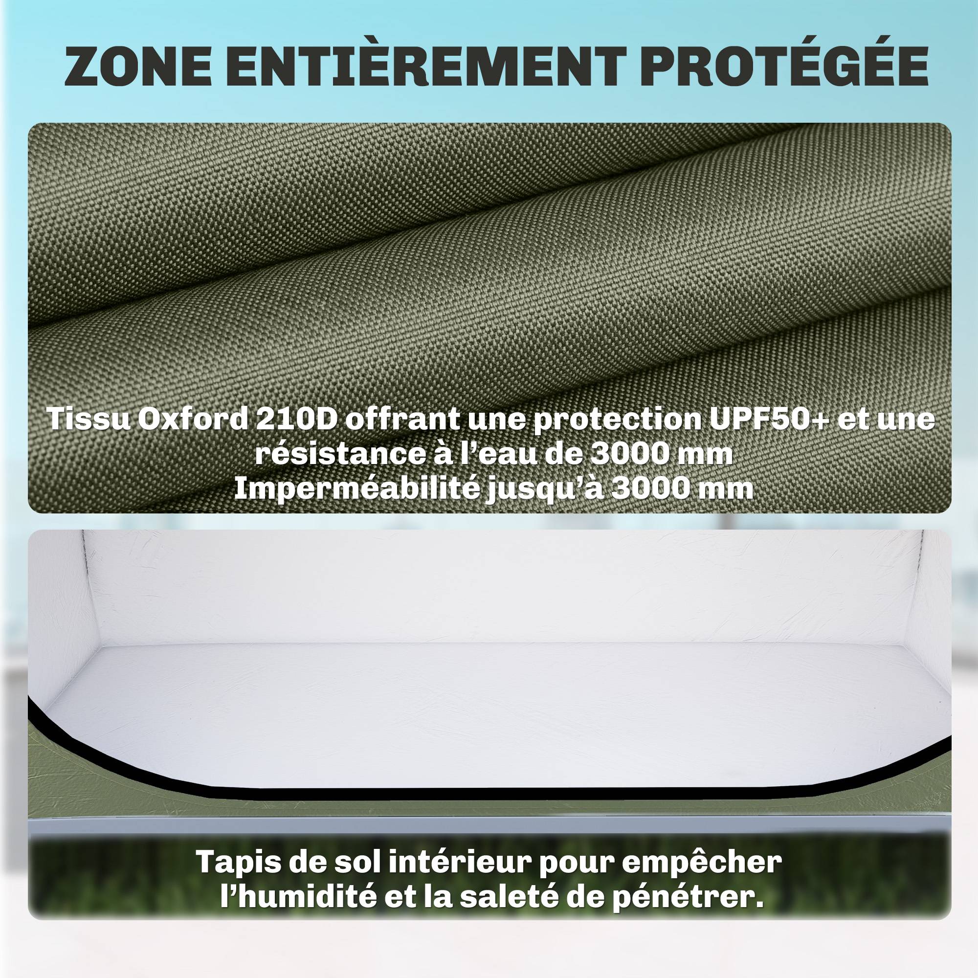 ComfortXL - Tente abri vélo portable tissu Oxford 210D jardin rangement extérieur imperméable 200x80cm vert - ComfortXL Outdoor Living - Image 7