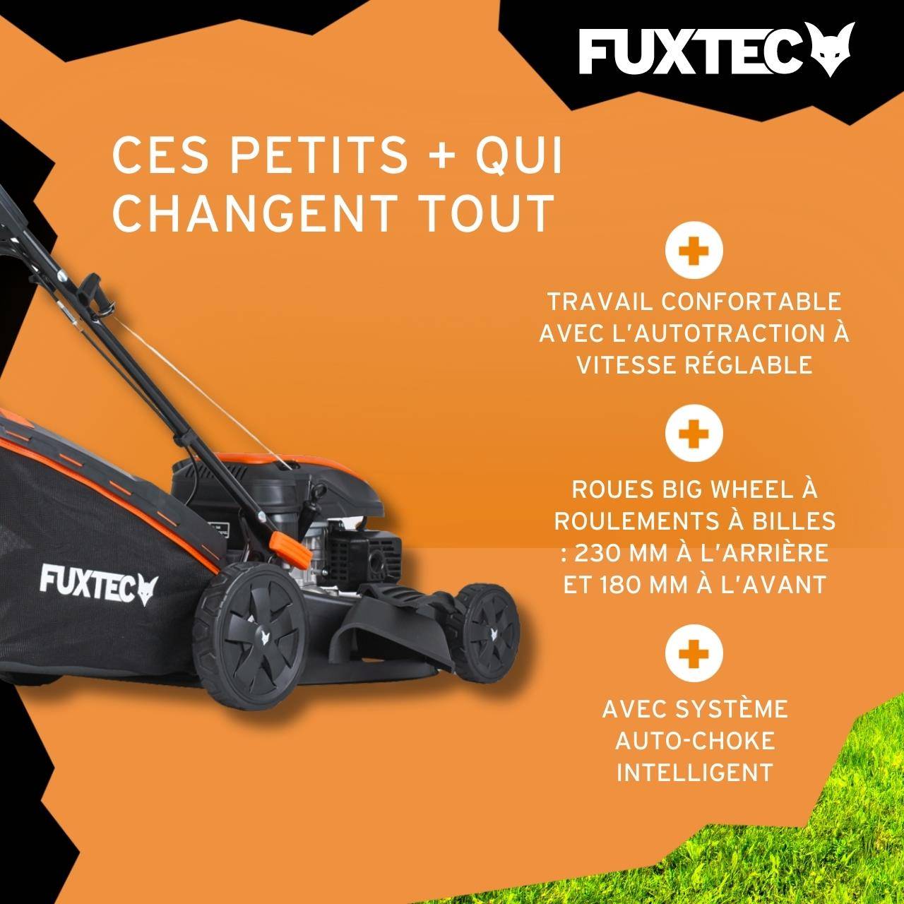 FUXTEC - Tondeuse thermique autotractée 51 cm, 170 cm³, 60 L Easy Clean – FX-RM5170PRO – FUXTEC - Image 4