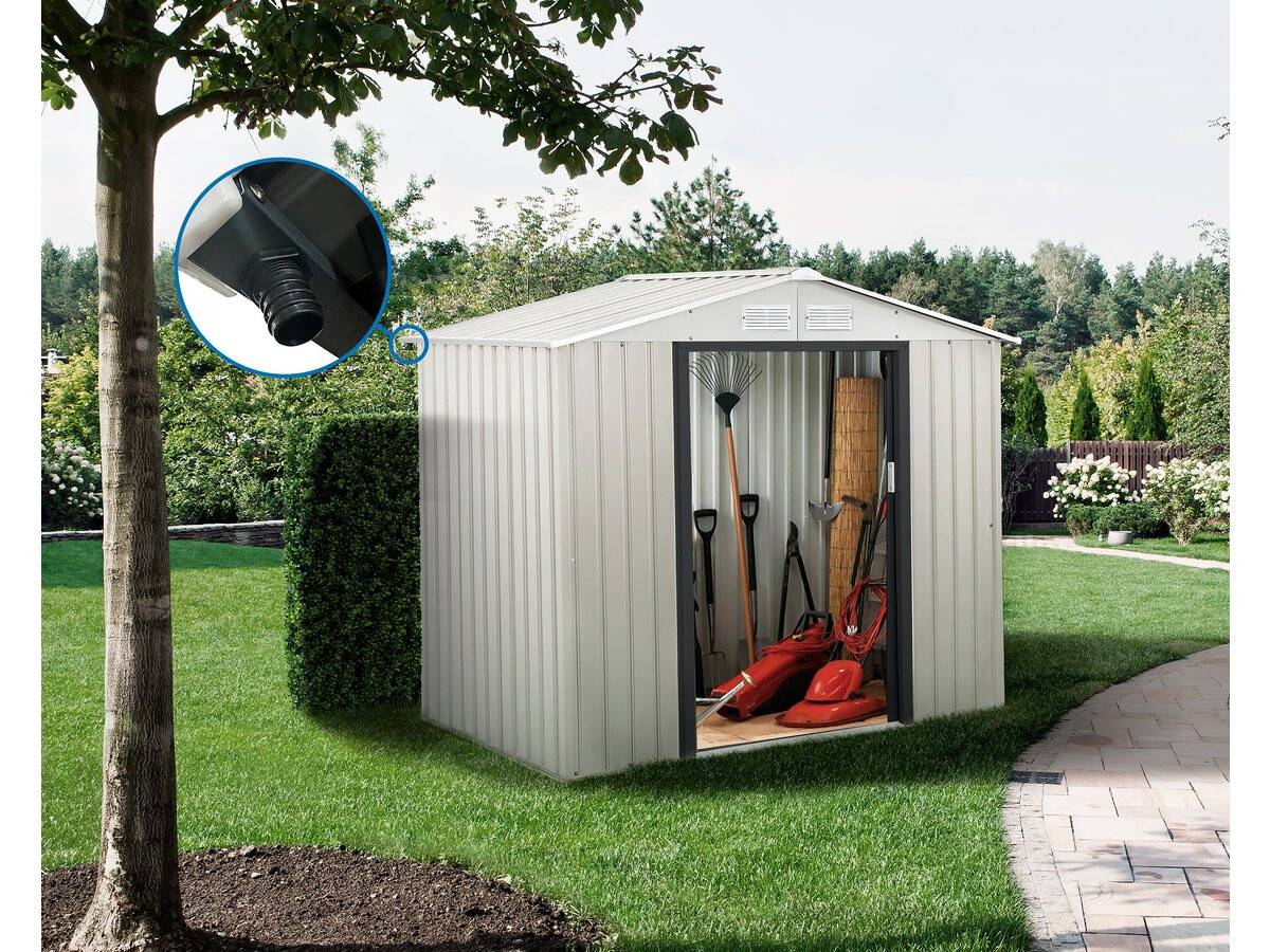 Abri De Jardin Métal "nebraska" - 2,71m² Avec Gouttière -habitat Et Jardin - Image 2