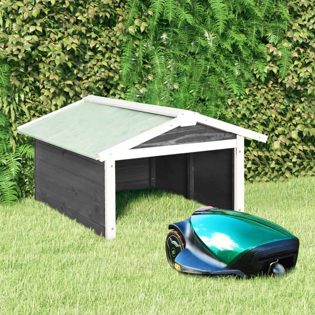 Vidaxl - Garage de tondeuse à gazon 72x87x50 cm Gris et blanc Sapin vidaXL 170879 - Image 1