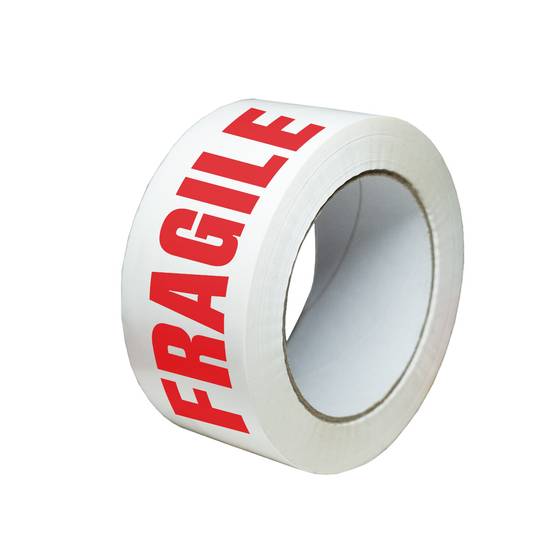 Tecplast - Ruban adhésif d'emballage 28µ blanc imprimé "FRAGILE" en rouge - Adhésif d'expédition 50 mm x 100 m - Carton de 36 TECPLAST - Image 2