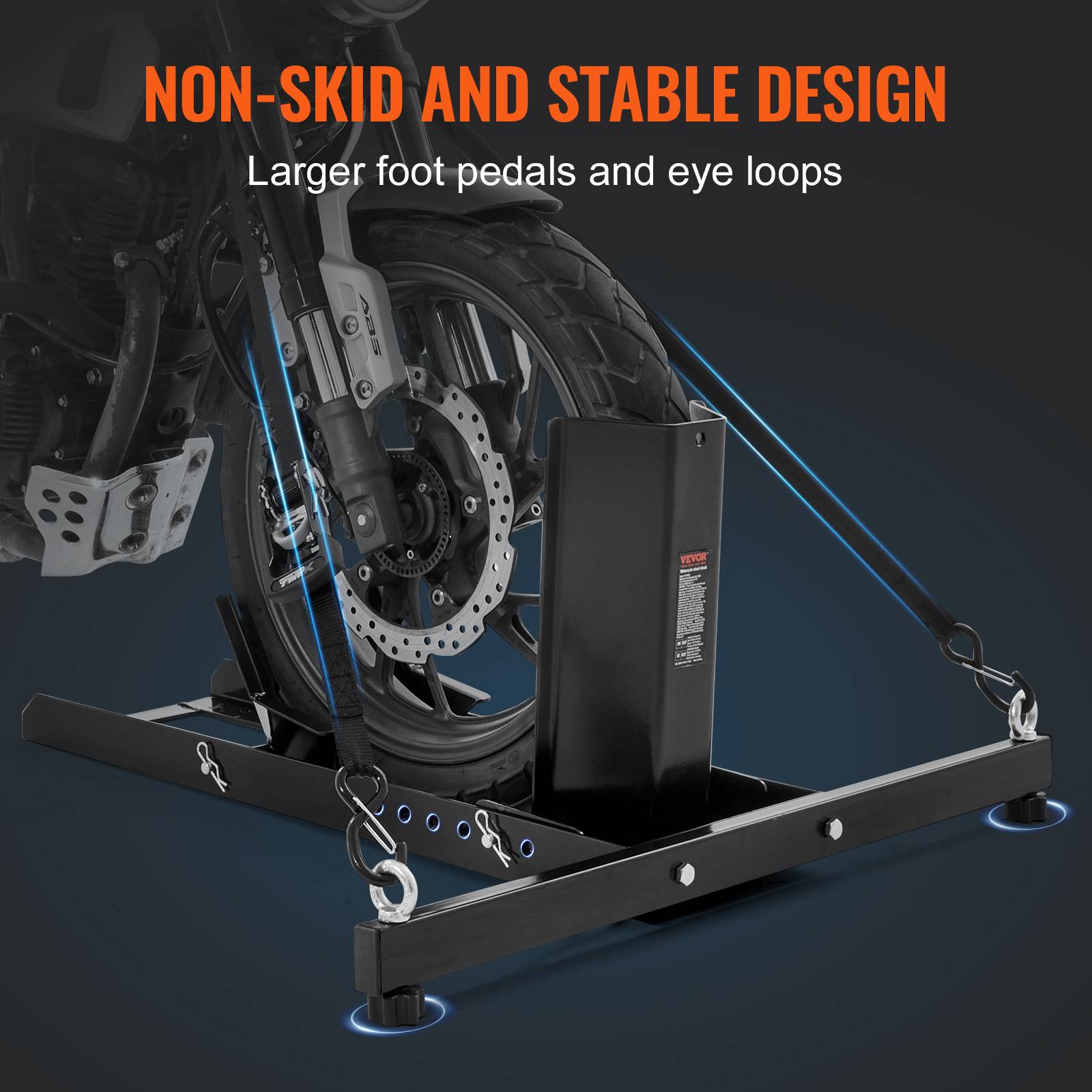 Vevor - VEVOR Bloque roue moto 816,5 kg, acier. Support transport, diamètre 381-558 mm. - Image 4