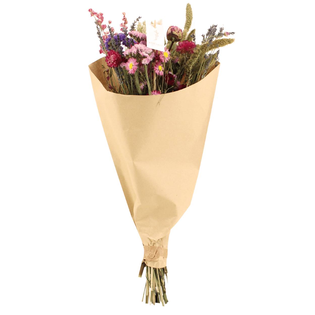 Bouquet de fleurs séchées des champs rose - Ø25cm - ↕60cm - Image 1