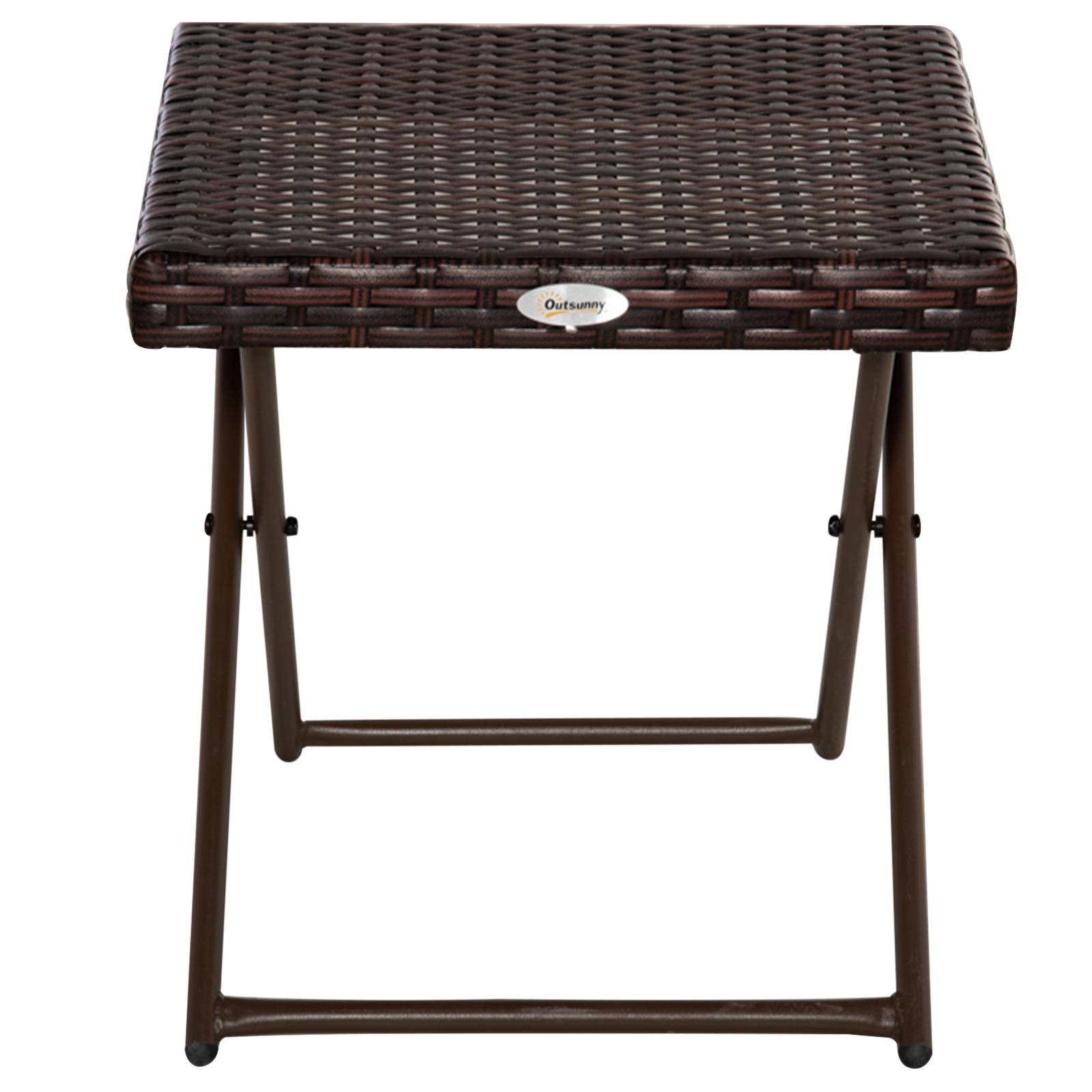 ComfortXL - Table basse pliante Résine tressée Jardin Balcon Optimisation espace 40cm Marron - ComfortXL Outdoor Living - Image 2