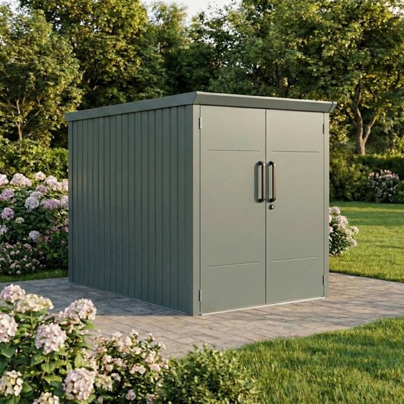 Abri vélos 3 places métal vert sauge 2,74m² X-Metal
