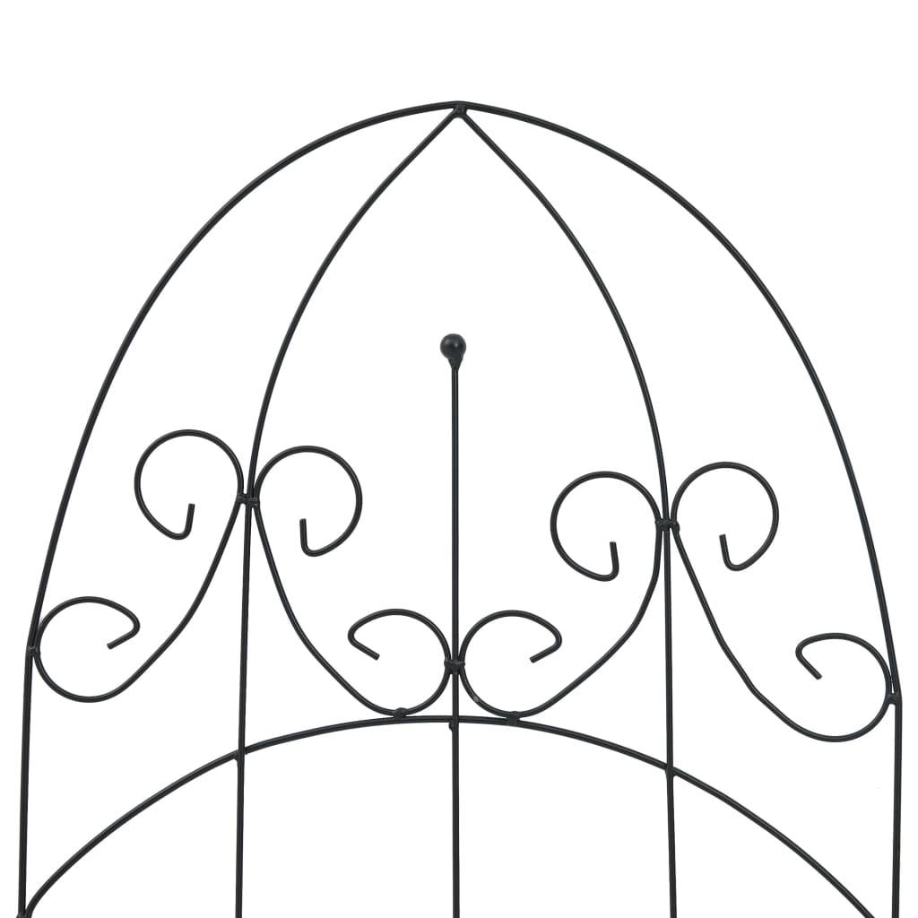 Lot de 3 Tuteurs pour Plantes Grimpantes Fer Design Arqué pour Jardin Terrasse Noir 40x100 cm – ComfortXL Outdoor Living - Image 4