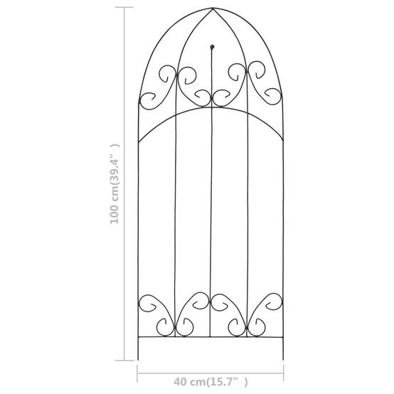 Lot de 3 Tuteurs pour Plantes Grimpantes Fer Design Arqué pour Jardin Terrasse Noir 40x100 cm – ComfortXL Outdoor Living - Image 5