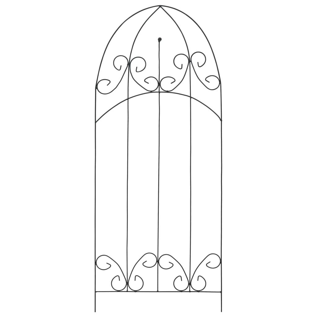 Lot de 3 Tuteurs pour Plantes Grimpantes Fer Design Arqué pour Jardin Terrasse Noir 40x100 cm – ComfortXL Outdoor Living - Image 2