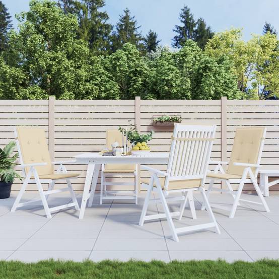 Lot de 4 Coussins d'extérieur - Coussins de chaise de jardin dossier haut - Coussins de Siège pour intérieur et extérieur beige tissu - Image 2