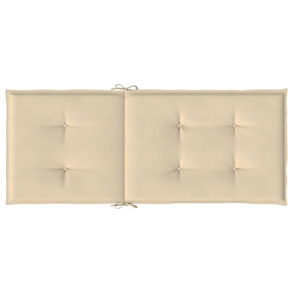 Lot de 4 Coussins d'extérieur - Coussins de chaise de jardin dossier haut - Coussins de Siège pour intérieur et extérieur beige tissu - Image 7