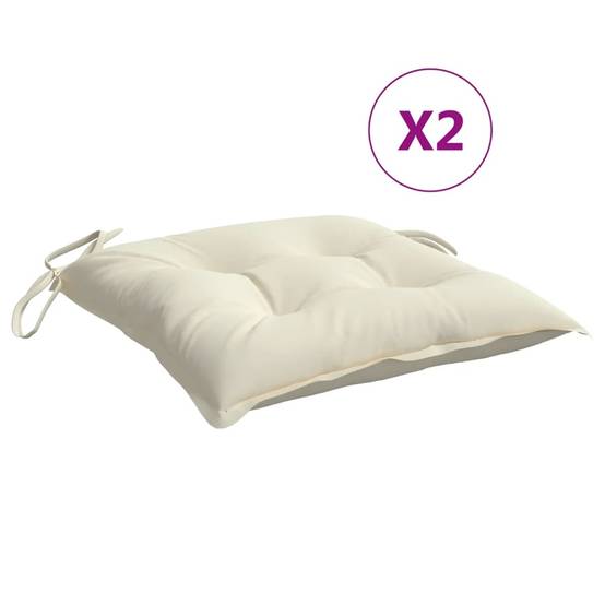 Coussins de chaise tissu oxford blanc crème 50 x 50 x 7 cm, poids:1.65kg - PANGIVO - Image 2