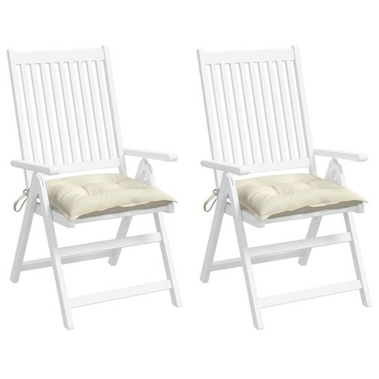 Coussins de chaise tissu oxford blanc crème 50 x 50 x 7 cm, poids:1.65kg - PANGIVO - Image 4