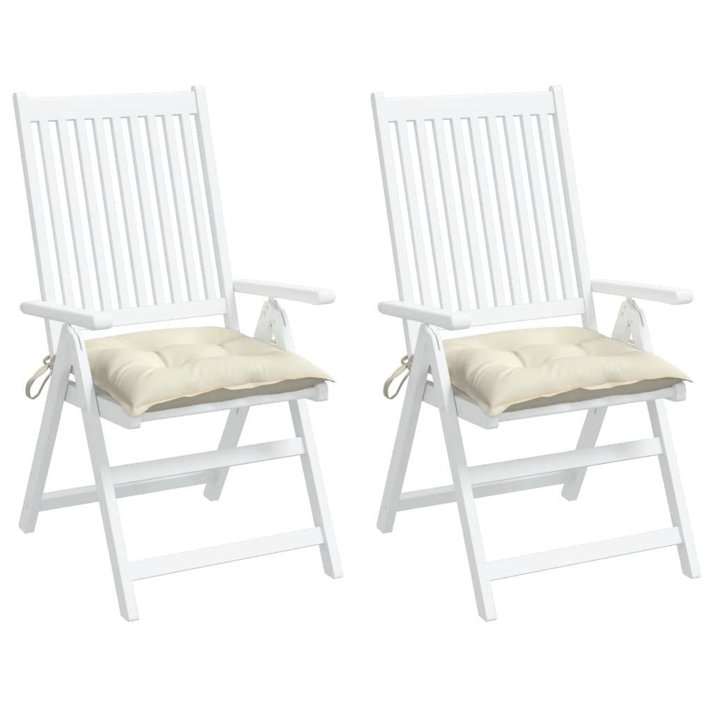 Coussins de chaise tissu oxford blanc crème 50 x 50 x 7 cm, poids:1.65kg - PANGIVO - Image 4