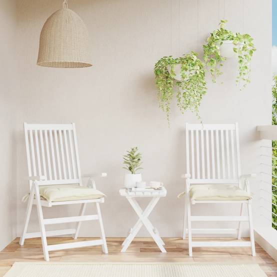 Coussins de chaise tissu oxford blanc crème 50 x 50 x 7 cm, poids:1.65kg - PANGIVO - Image 1