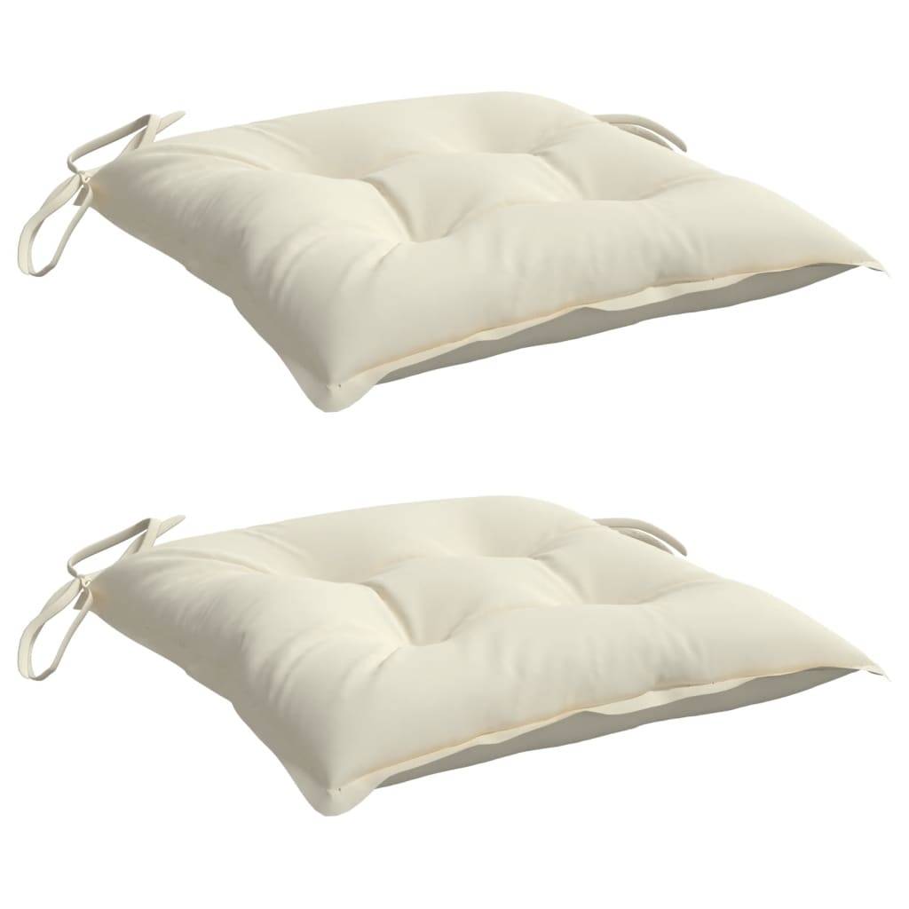 Coussins de chaise tissu oxford blanc crème 50 x 50 x 7 cm, poids:1.65kg - PANGIVO - Image 3