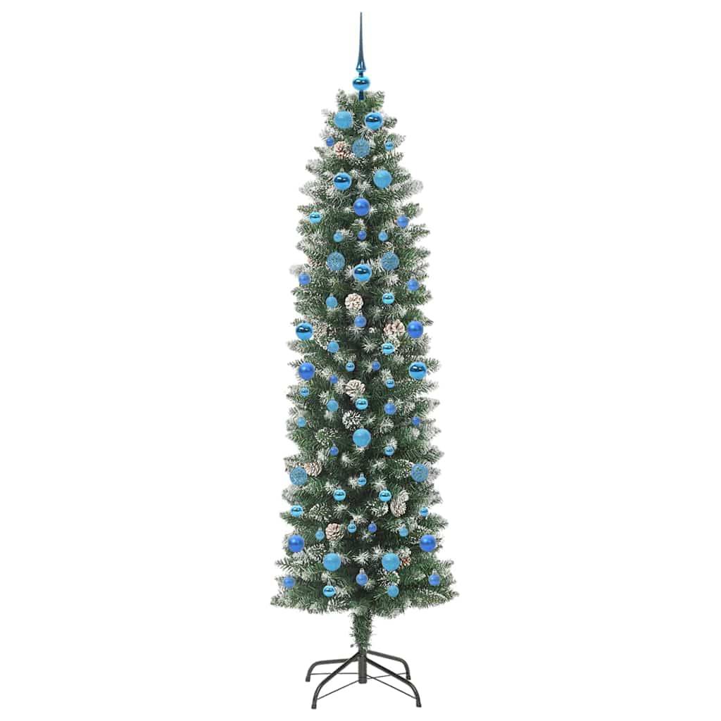 ComfortXL - Sapin de Noël 210 cm Slim Enneigé, 300 LED Intégrées et Décorations Fournies – ComfortXL Outdoor Living - Image 4