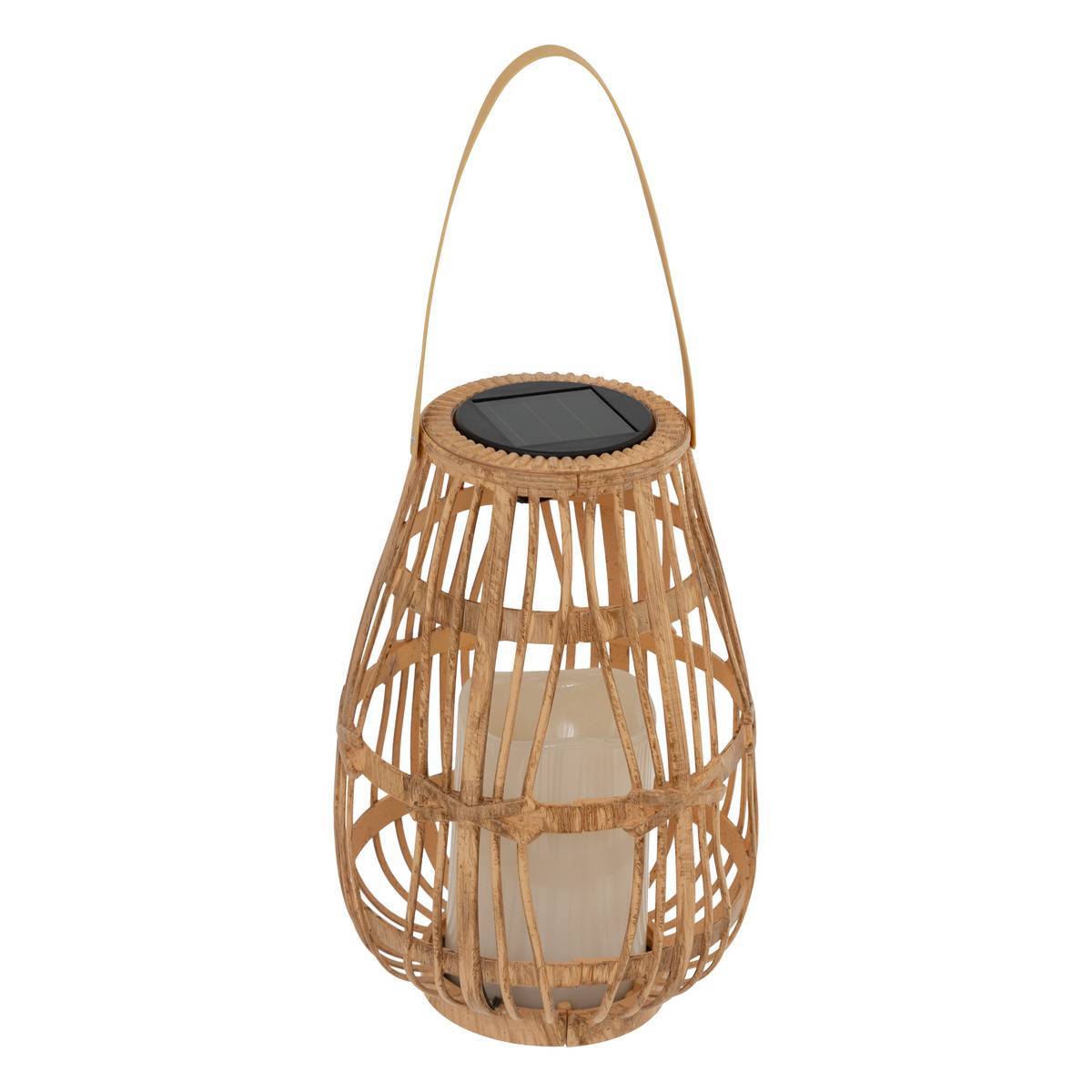 Atmosphera - Lanterne solaire "Rania" H23cm beige ATMOSPHERA CREATEUR D'INTERIEUR - Image 1