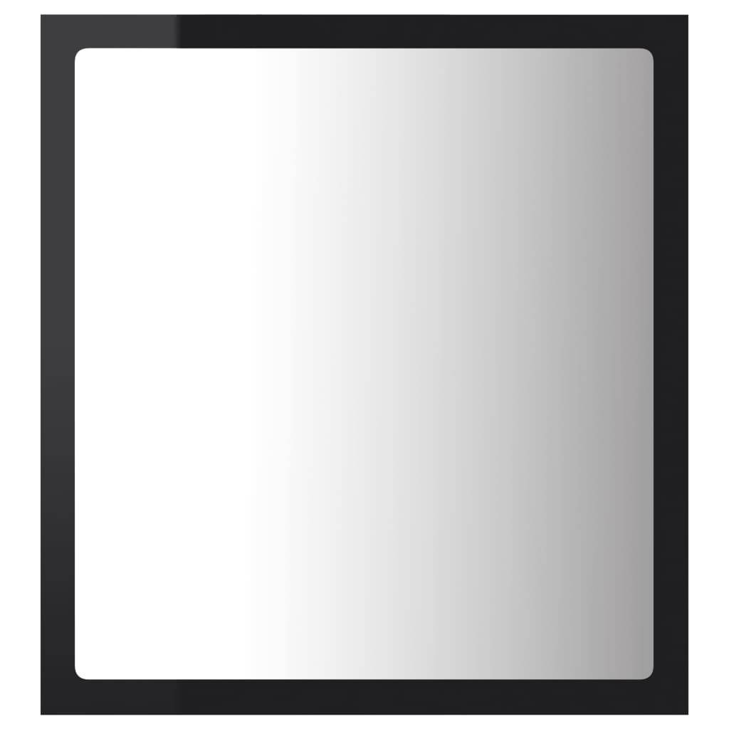 Miroir led de salle de bain 40 x 8,5 x 37cm acrylique noir brillant - Image 2