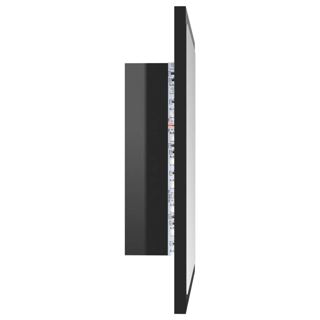 Miroir led de salle de bain 40 x 8,5 x 37cm acrylique noir brillant - Image 4
