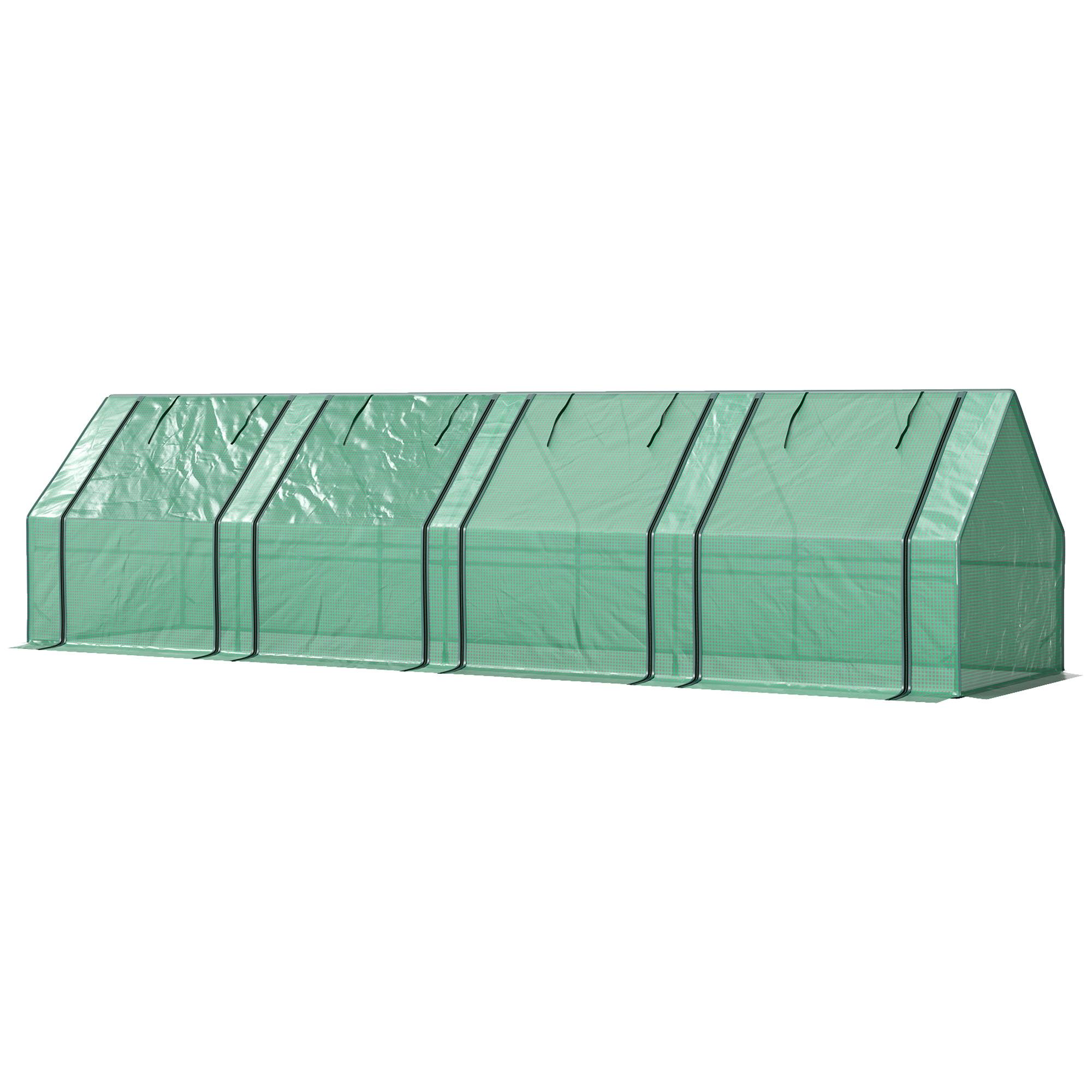 Maison Chic - Mini Serre de Jardin mini serre tunnel 4 fenêtres avec Zip enroulables Acier PE 140 g/m² Anti-UV 360x90x90cm Vert