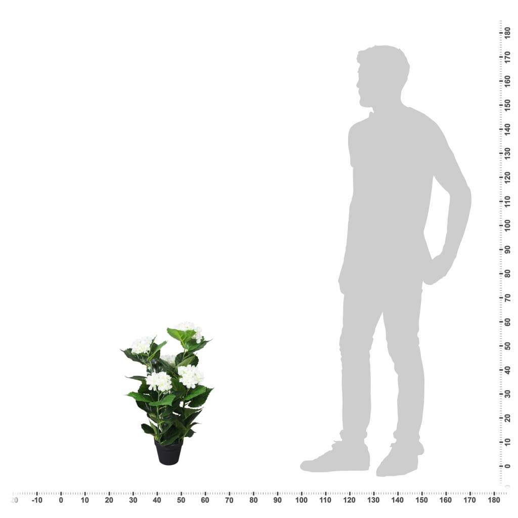 Plante artificielle hortensia polyester blanc 12.5 x 12.5 x 60 cm - PANGIVO - Image 3