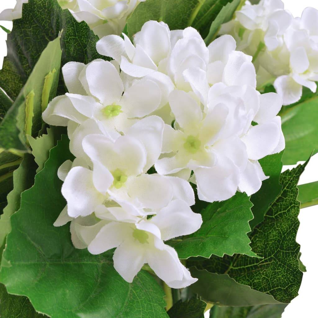Plante artificielle hortensia polyester blanc 12.5 x 12.5 x 60 cm - PANGIVO - Image 2