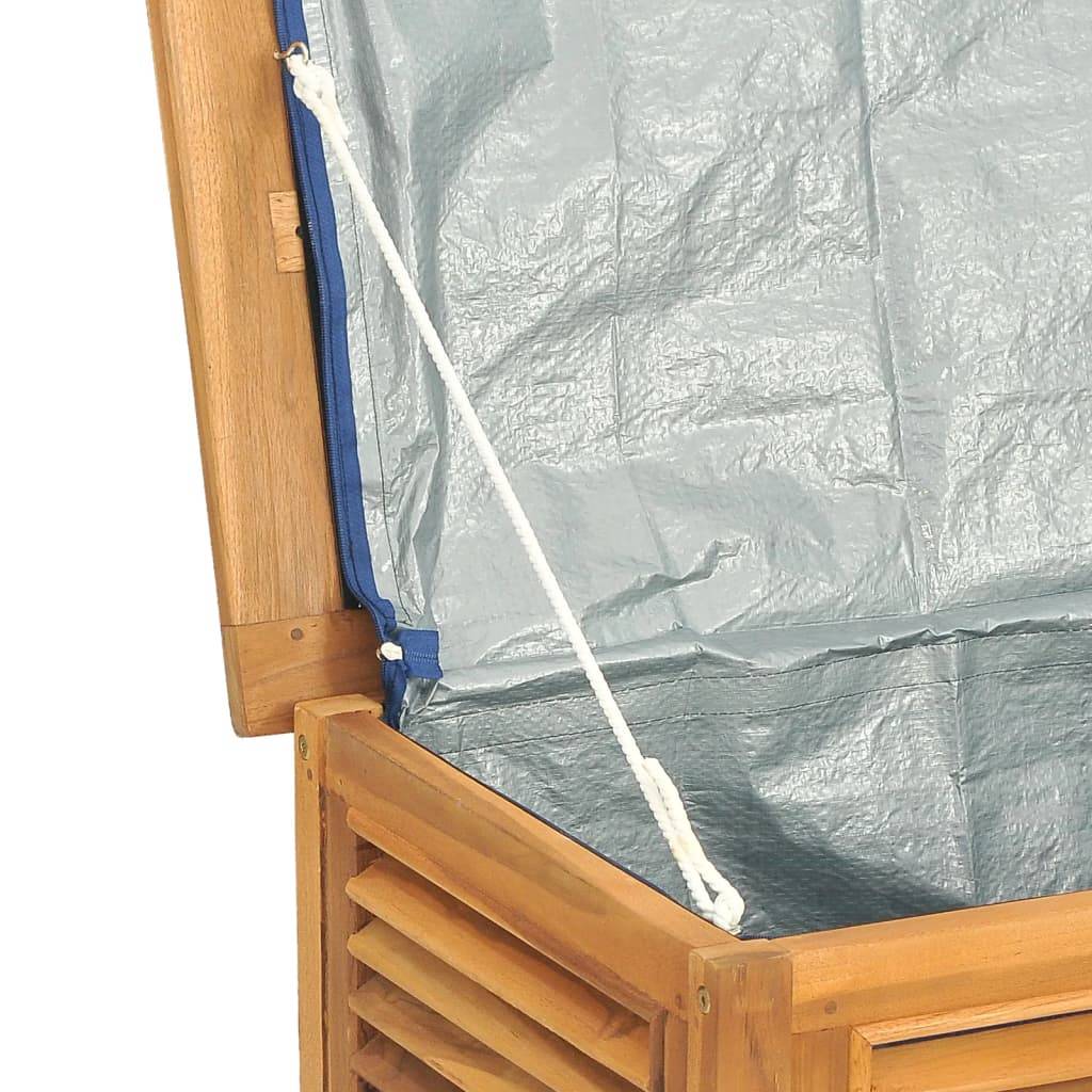 Boîte de rangement jardin et sac 114 x 50 x 58 cm bois massif teck - Image 6