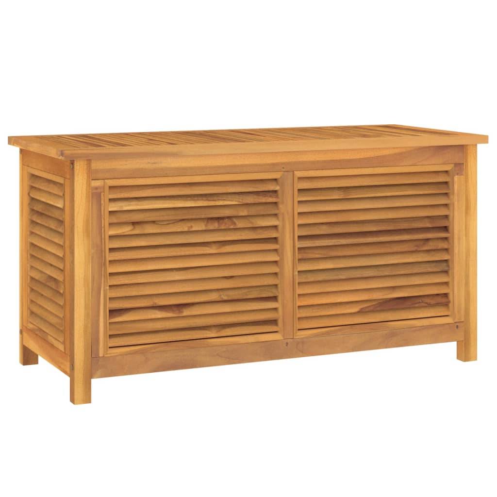 Boîte de rangement jardin et sac 114 x 50 x 58 cm bois massif teck - Image 1