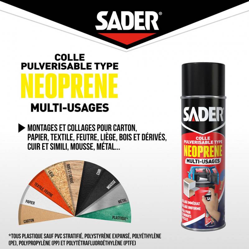 Sader - Lot de 3 Colles multi-usages pulvérisable type néoprène 200ml SADER - Image 3