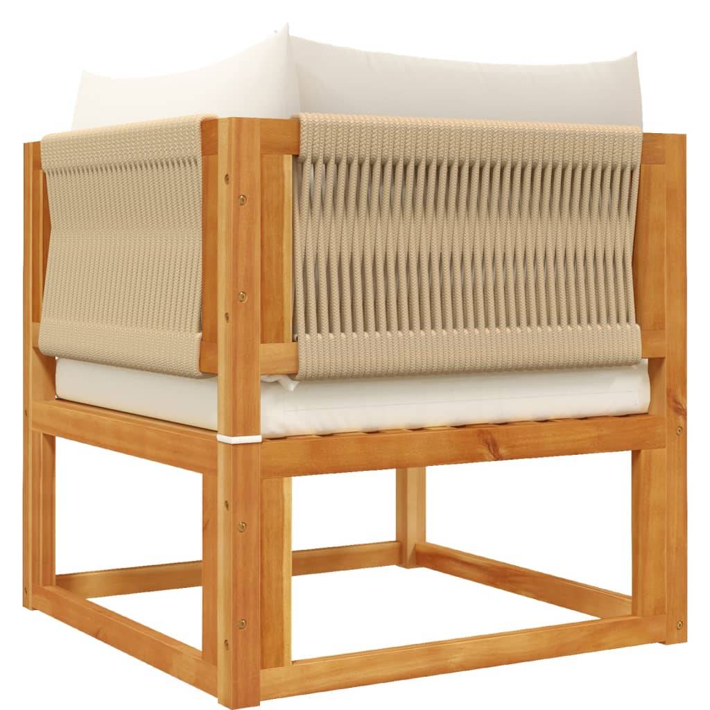 Lot de 2 Canapés d'Angle Jardin Bois Acacia & Corde Beige, Modules de Siège Coussins – ComfortXL Outdoor Living - Image 5