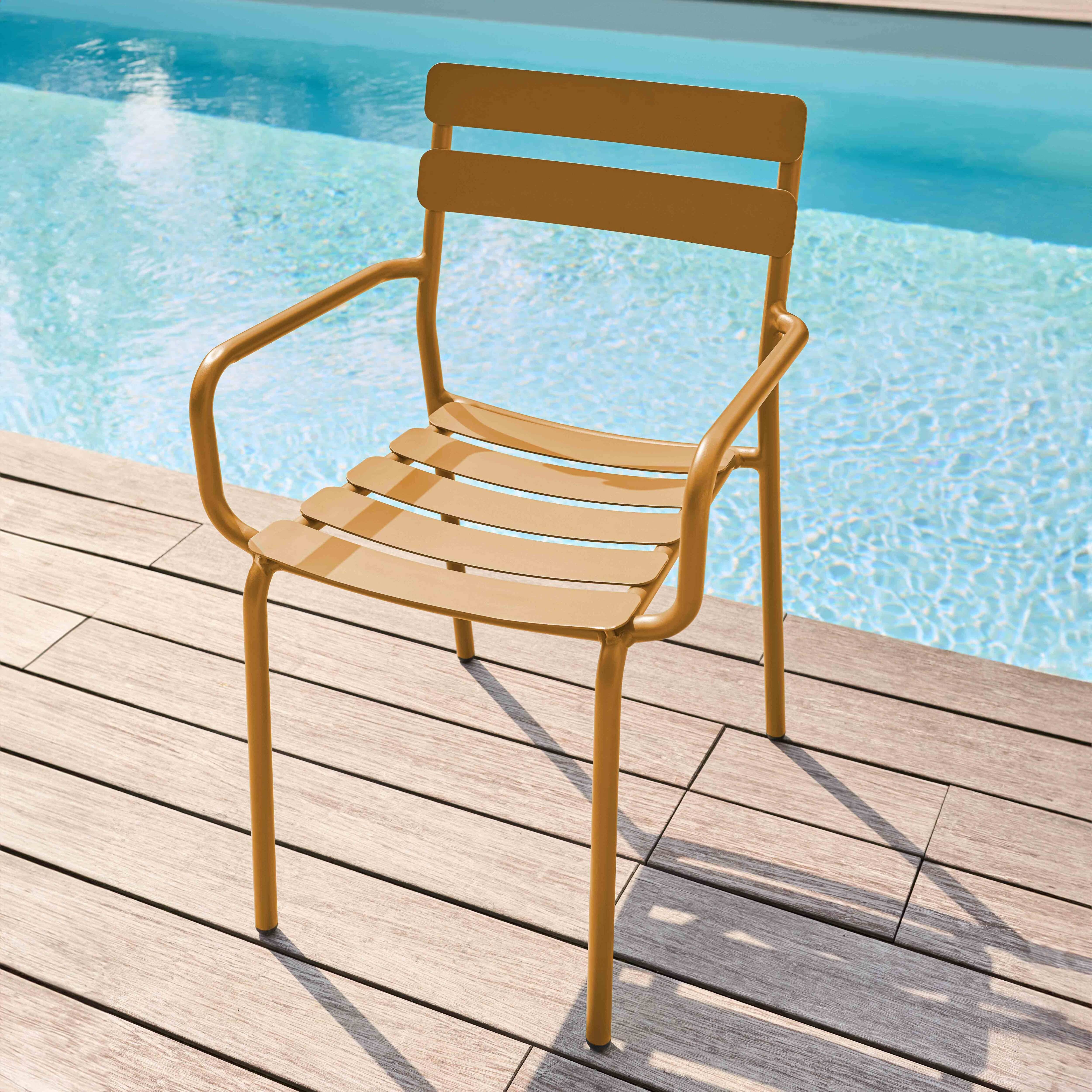 Oviala - Fauteuil de terrasse en aluminium jaune moutarde Almada - Oviala - Image 2