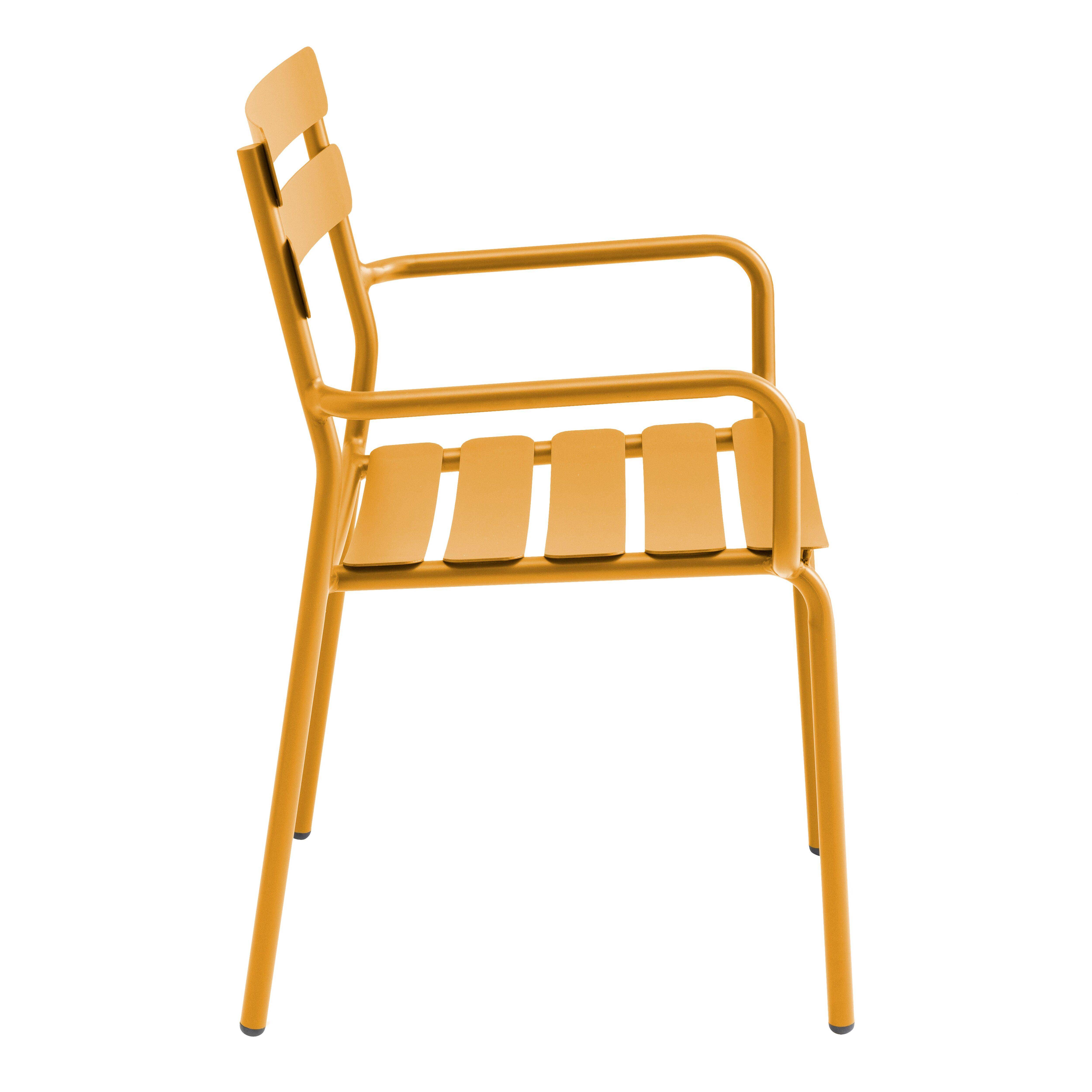 Oviala - Fauteuil de terrasse en aluminium jaune moutarde Almada - Oviala - Image 6