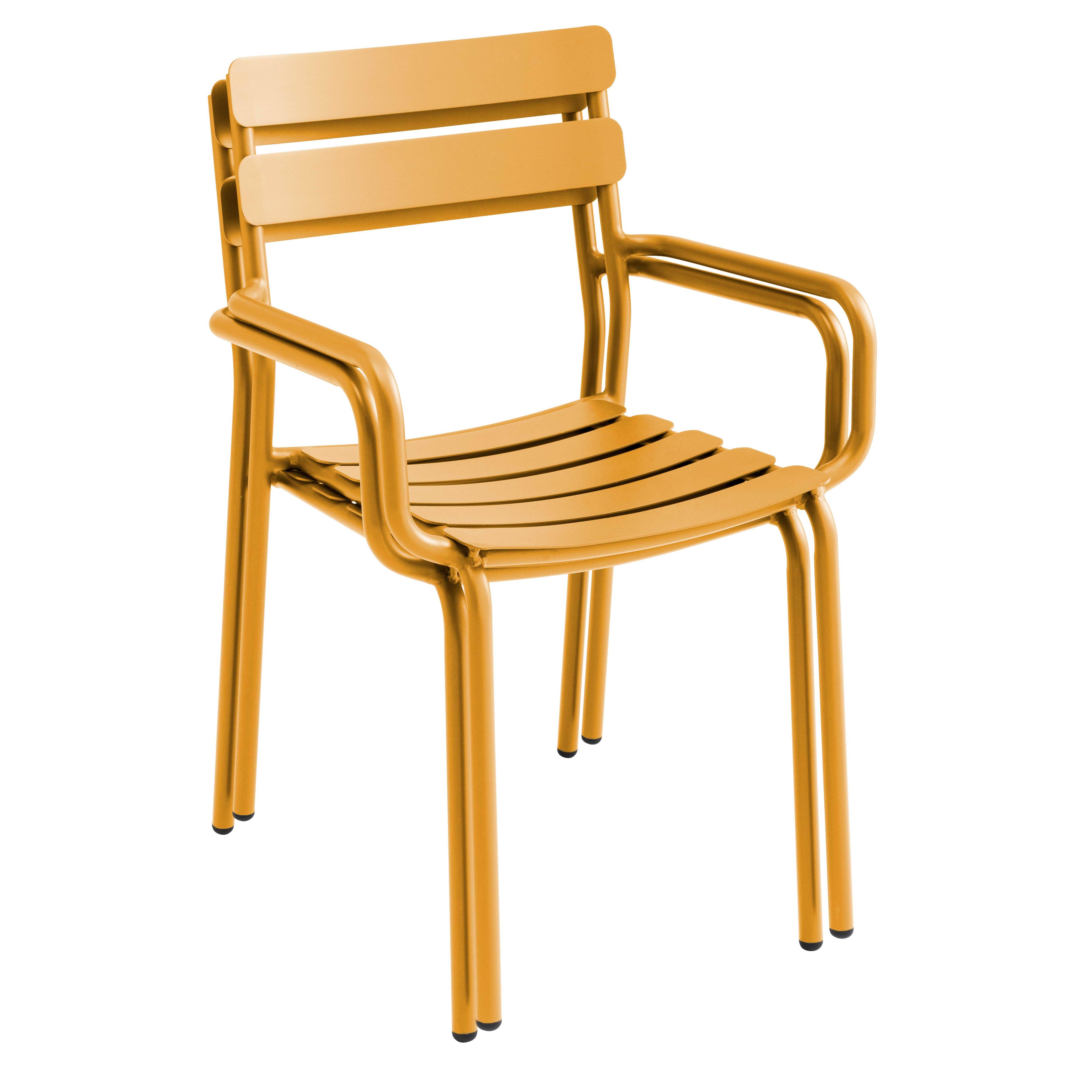 Oviala - Fauteuil de terrasse en aluminium jaune moutarde Almada - Oviala - Image 4