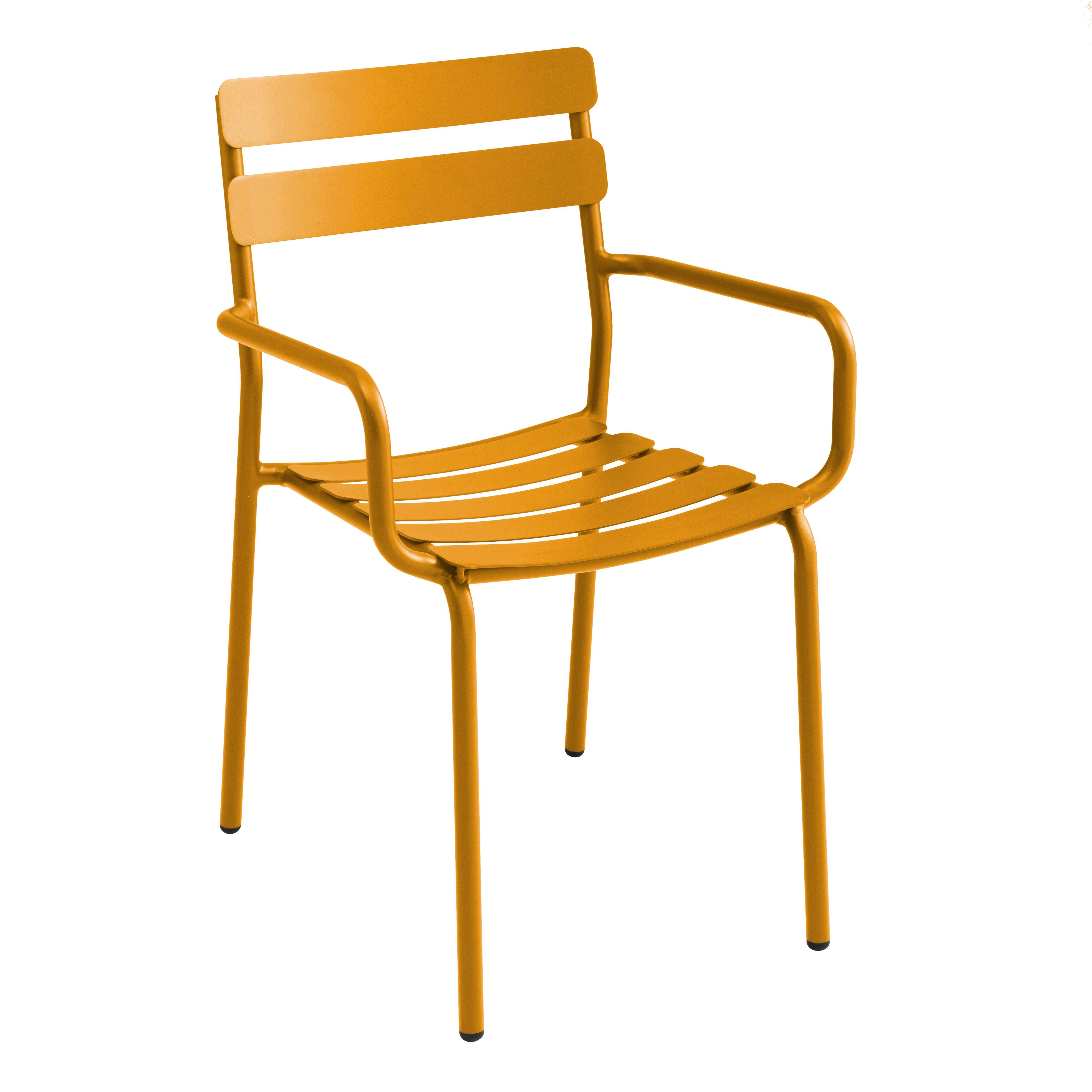 Oviala - Fauteuil de terrasse en aluminium jaune moutarde Almada - Oviala - Image 1